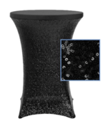 Black Sequin Cocktail Table Spandex Cover