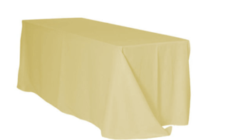 Yellow Polyester Linen 90x132in (Fits Our 6ft Rectangular Table to the Floor)