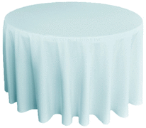 Light Blue 108" Round Table linen Fits our 48in Round Table to the Floor.