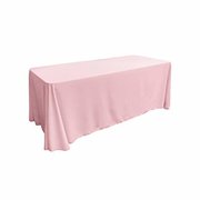 Blush Pink Polyester Linen 90x156in fits our 8ft Rectangular Table to the Floor