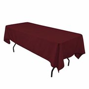 Burgundy Polyester 60x120in fits our 6ft & 8ft Rectangular Table Half way to the Floor