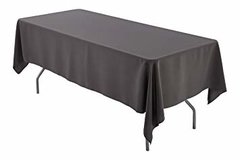 Charcoal Polyester 60x120in fits our 6ft & 8ft Rectangular Table Half way to the Floor