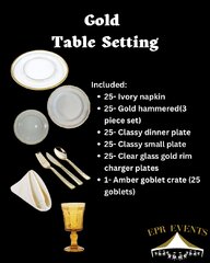 gold table settings 