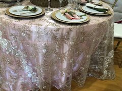 Lace 120" Round Table linen Fits our 60in Round Table to the Floor.
