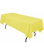  Yellow Polyester Linen 60x120" (Fits Our 8ft Rectangular Table Half Way to the Floor)