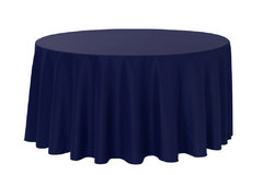 Navy Blue 120" Round Table linen Fits our 60in Round Table to the Floor.