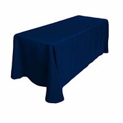 Navy Blue  Polyester Linen 90x156in fits our 8ft Rectangular Table to the Floor