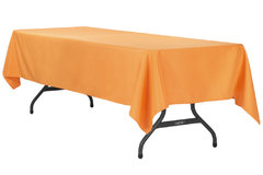 Orange  Polyester linen 60x120in fits our 6ft & 8ft Rectangular Table Half way to the Floor