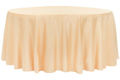 Peach 108" Round Table linen Fits our 48in Round Table to the Floor.
