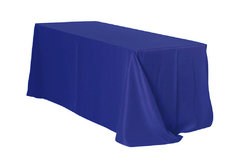 Royal Blue Polyester Rectangular 90x132in Linen to Floor for 6ft Table 