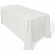 White Polyester Linen 90x156" (Fits Our 8ft Rectangular Table to the Floor)