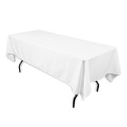 White Polyester Linen 60x120" (Fits Our 8ft Rectangular Table Half Way to the Floor)