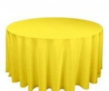 Yellow 132" Round Table linen Fits our 72in Round Table to the Floor.