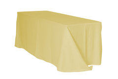 Yellow Polyester Rectangular 90x132in Linen to Floor for 6ft Table 