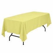 Yellow Polyester linen 60x120in fits our 6ft & 8ft Rectangular Table Half way to the Floor