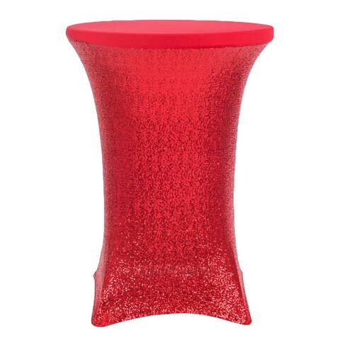 Red Sequin Spandex for Cocktail Tables 