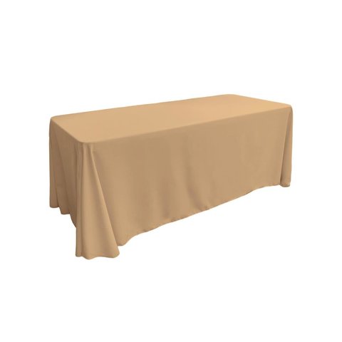 Sand  Polyester Linen 90x156in fits our 8ft Rectangular Table to the Floor