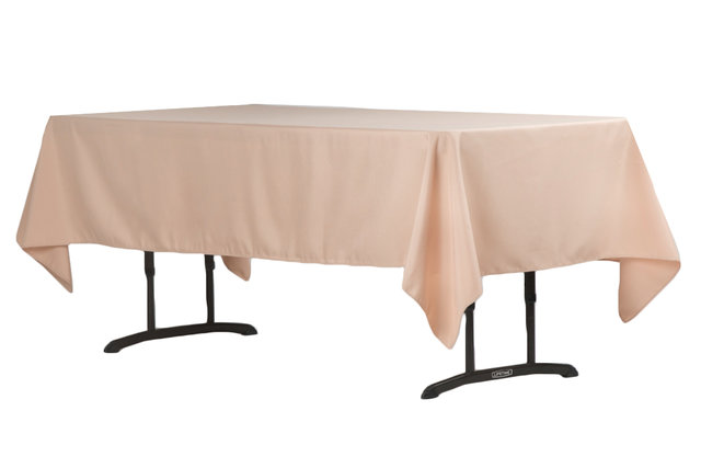 Sand  Polyester linen 60x120in fits our 8ft Rectangular Table Half way to the Floor
