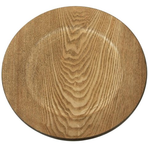 Walnut Faux Wood Charger    (call our office)