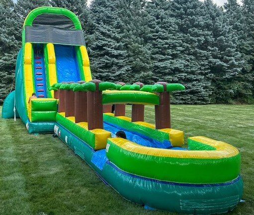 Palm Tree Water Slide Rentals in Aurora, Illinois.