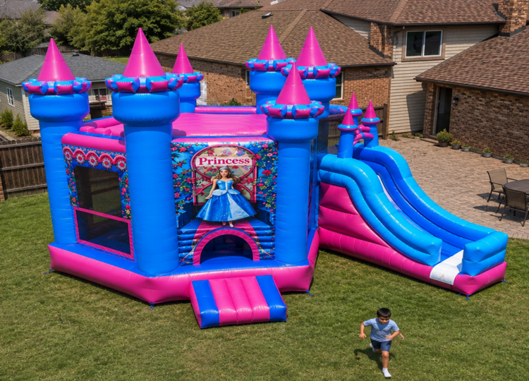 #37 Cinderella's Castle Bounce House 3-in-1 Slide Inside Combo rental in Chicagoland IL