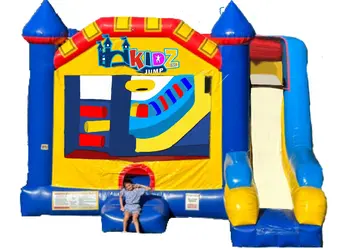 Check out our 70-Inflatable Castle Bounce House 7-in-1, the ultimate inflatable attraction! With seven fun activities in one, it promises endless enjoyment for kids of all ages. Features: 1. Spacious Jumping Area: Plenty of room for kids to bounce and play. 2. Climbing Wall: Challenge your little adventurers with a fun climb to the top. 3. Slide: Thrill seekers will love sliding down from the climb. 4. Basketball Hoop: Perfect for practicing shots and friendly competitions. 5. Obstacle Course: Navigate through tunnels and pop-ups for added excitement. 6. Interactive Play: Engaging elements to keep kids entertained for hours. 7. Safety Features: Durable materials and secure netting for peace of mind.  Perfect for birthday parties, school events, community gatherings, or any occasion where fun is the priority. Our 72-Module Bounce House 7-in-1 is easy to set up and take down, making it a hassle-free addition to your event. Book now to create unforgettable memories!