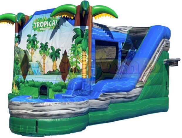 Tropical-Paradise-Combo-wet-Dry-bounce-house-rental