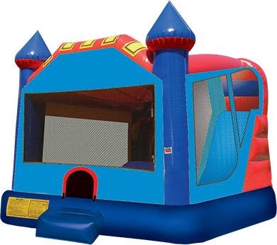 #44-Blue-Inflatable-Castle-4in1 slide dry or wet