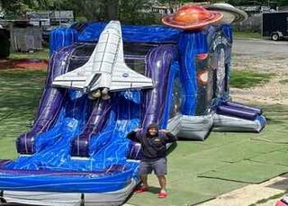 #222 Galaxies Away Bounce House combo wet & dry