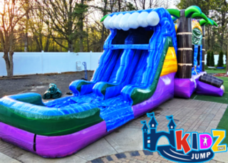 #109 Aqua Breeze Bounce House w/ Double Slide and Pool