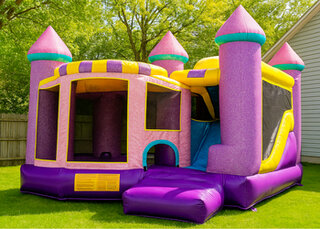 441-Dazzling-Castel-slide-Inside-bounce-house-rental