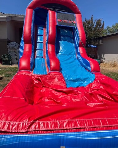 Blue and Red Waterslide