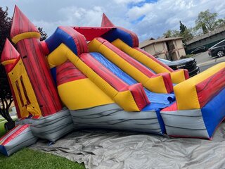 Double Slide Combo Bounce House Wet