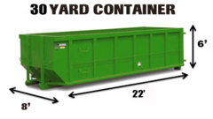 30 Yard Dumpster 7 Day Rental 