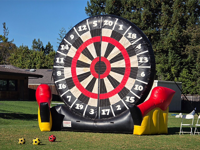 Interior of the Sticky Soccer Darts Interactive Inflatable