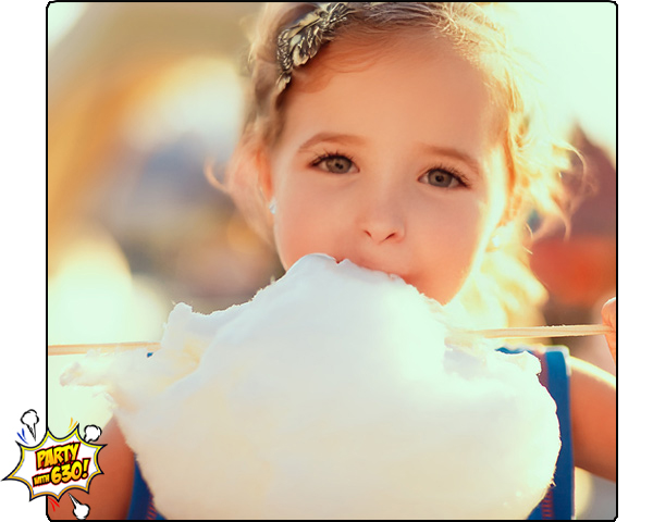 Kid eating cotton candy