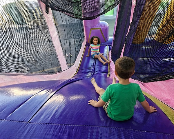 Interior of the Glittery bounce & slide