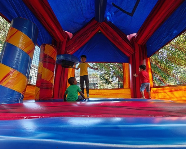 Interior of the big bounce house