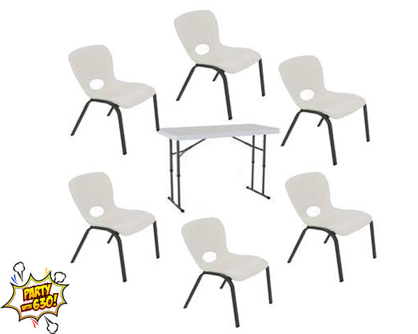 421 - 1 Kids 4 Ft Table & 6 Kid Chairs