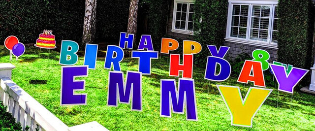 Happy Birthday With Name Yard Signs