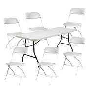 420 - 1 6 Ft. Adult Table & 6 Adult Chairs