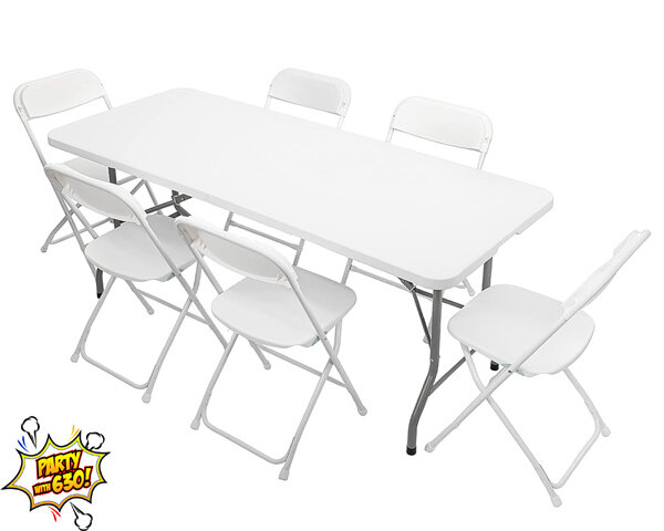 420 - 1 6 Ft. Adult Table & 6 Adult Chairs