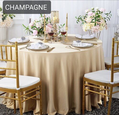 120” CHAMPAGNE ROUND TABLE CLOTHS