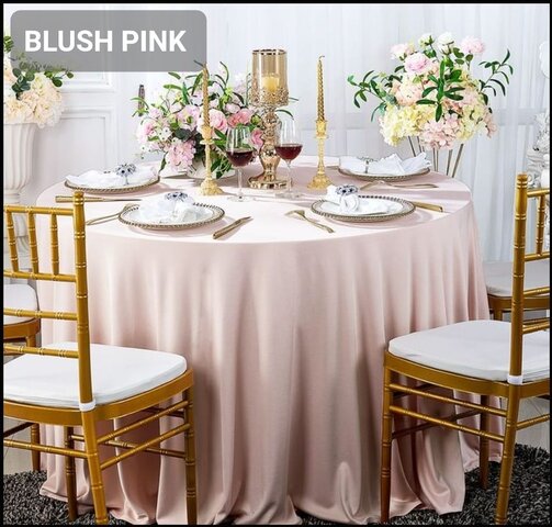120” BLUSH PINK ROUND TABLE CLOTHS