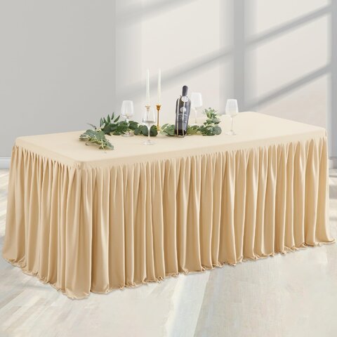 6FT Champagne Pleated