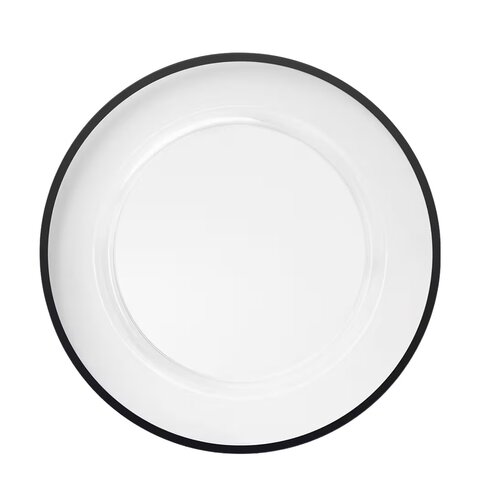 Clear with black rim Plastic Charger