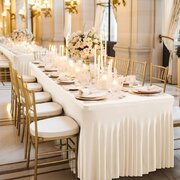 Ivory 6FT Rectangular (pleated)