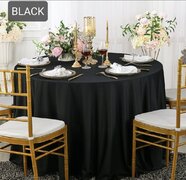 120’ BLACK ROUND TABLE CLOTHS 