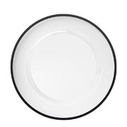 Clear with black rim Plastic Charger