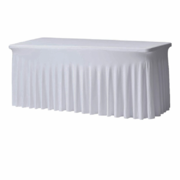 6ft White Pleated Table Cloth